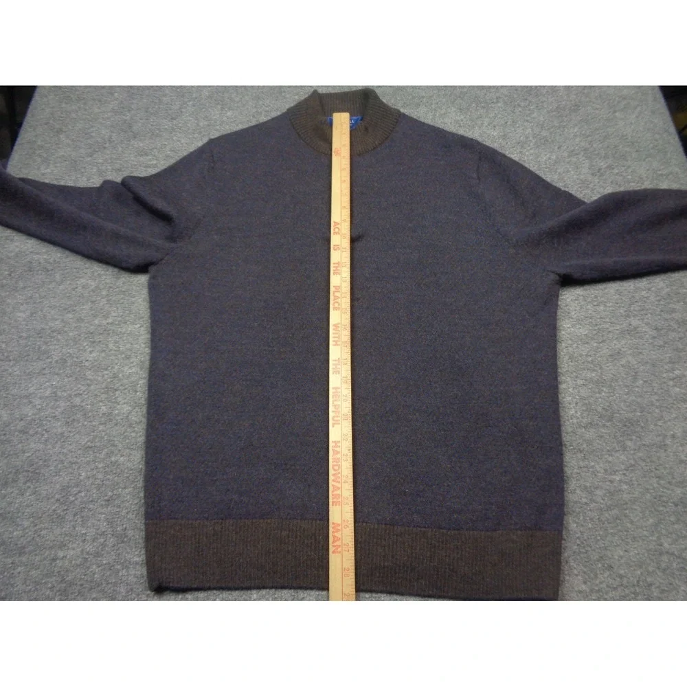 Carroll Custom Alpaca Sweater XL‎ Blue 1/4 Zip Beverly Hills Carroll & Co Peru